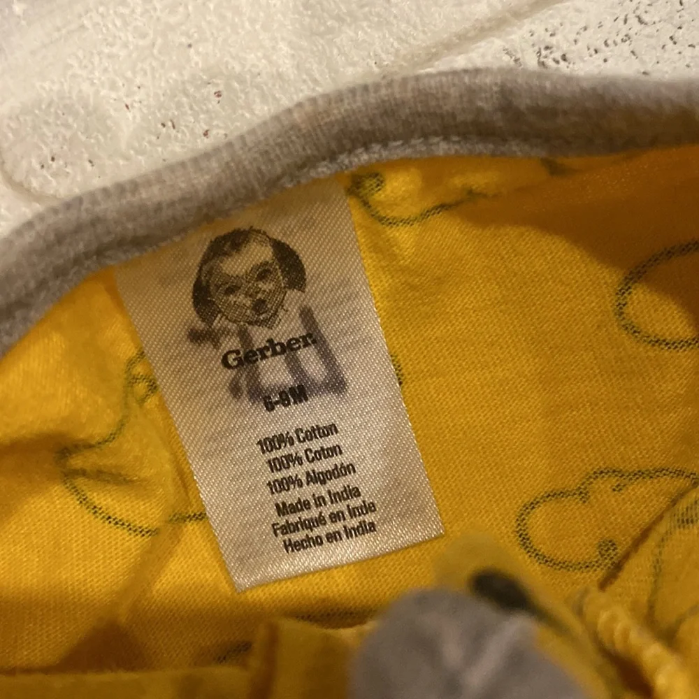 Baby 6/9m yellow clouds matching twin set footies